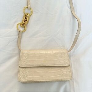 JW PEI Ivory Croc-Embossed Crossbody Bag